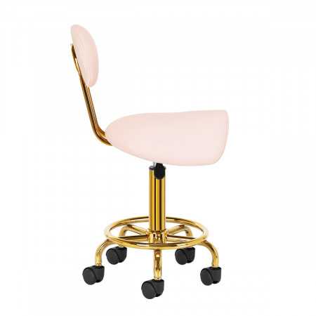 Taboret kosmetyczny 6001-G złoto - różowy 