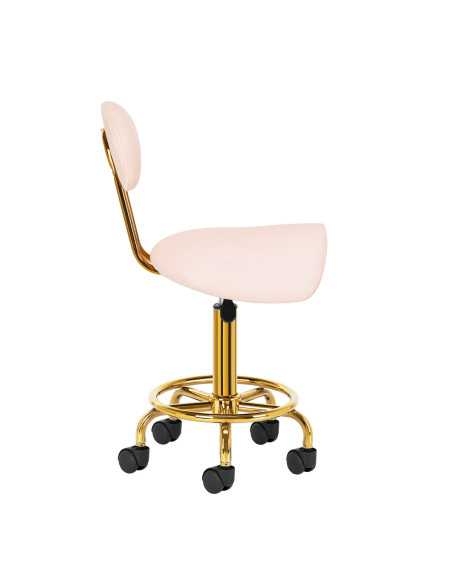 Taboret kosmetyczny 6001-G złoto - różowy 