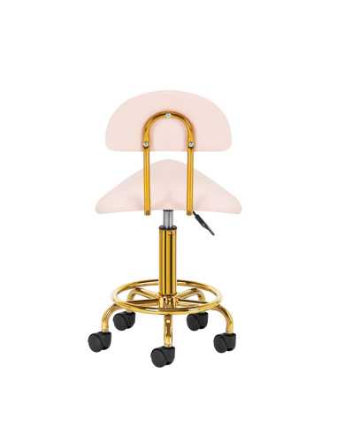 Taboret kosmetyczny 6001-G złoto - różowy 