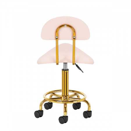 Taboret kosmetyczny 6001-G złoto - różowy 