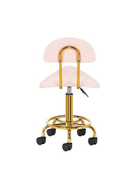 Taboret kosmetyczny 6001-G złoto - różowy 