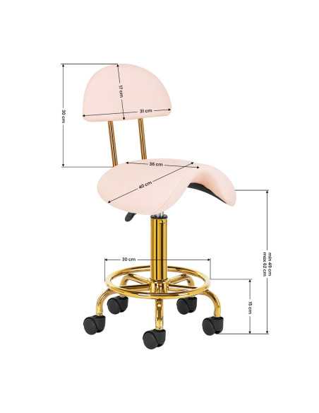Taboret kosmetyczny 6001-G złoto - różowy 