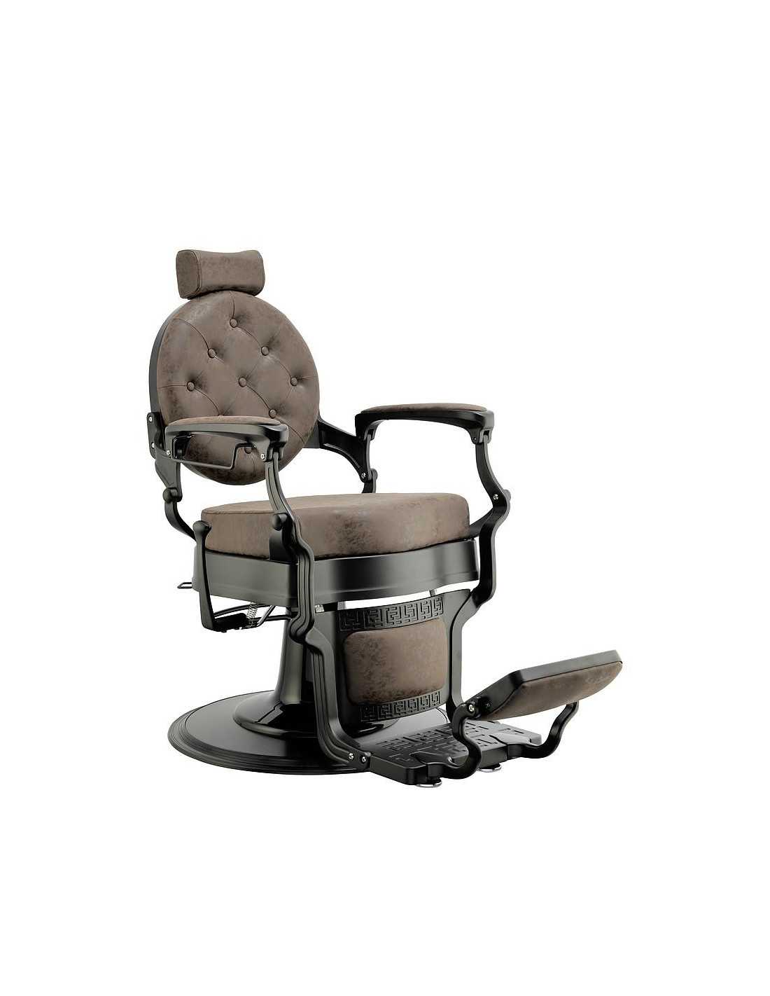 Cadeira de barbeiro Florence Old Brown – Classic Chic e estrutura preta