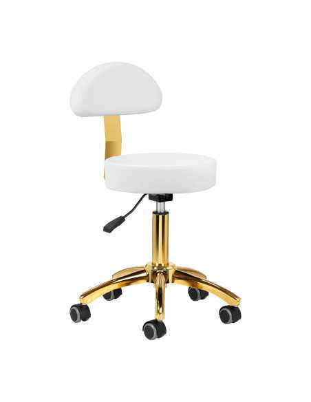 Taboret kosmetyczny AM-304G złoto biały 