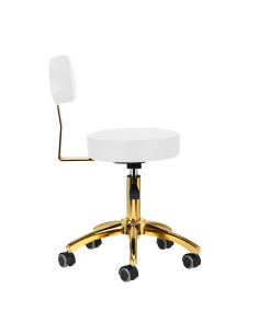 Taboret kosmetyczny AM-304G złoto biały  2