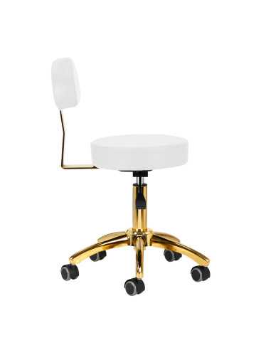 Taboret kosmetyczny AM-304G złoto biały 