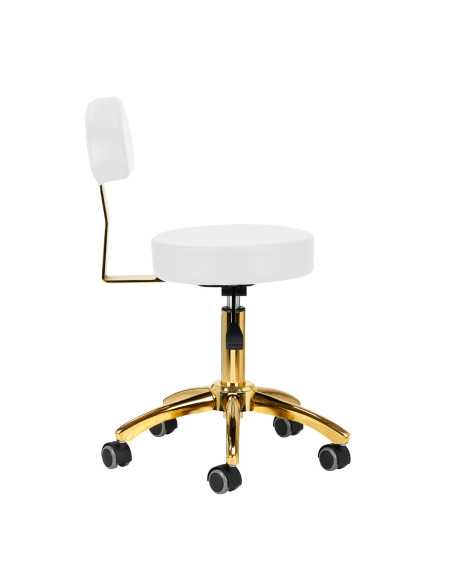 Taboret kosmetyczny AM-304G złoto biały 