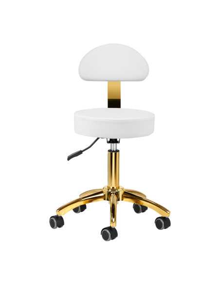 Taboret kosmetyczny AM-304G złoto biały 