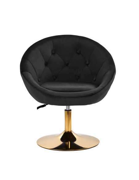 4Poltrona giratória Rico QS-BL12G, veludo preto 