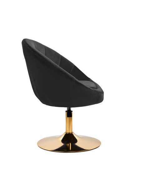4Poltrona giratória Rico QS-BL12G, veludo preto 