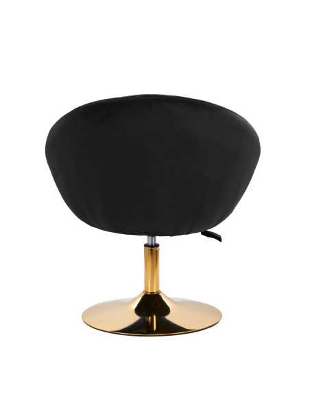 4Poltrona giratória Rico QS-BL12G, veludo preto 