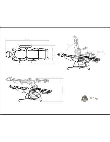 Fauteuils esthétiques HZ-3870 Lit de beauté Naos