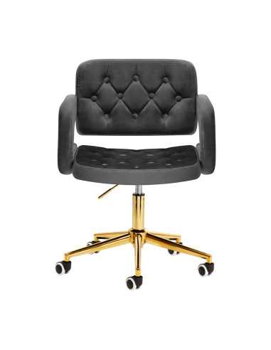 Chaise Royale Velours Luxe gris vue de face