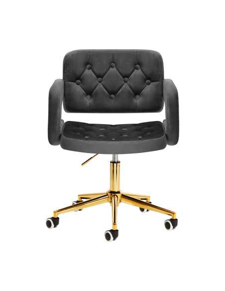 Chaise Royale Velours Luxe gris vue de face