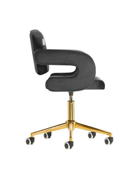 Royale Velvet Luxury Chair in Grey Side View