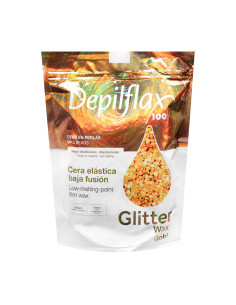 Depilflax 100 elastyczny wosk do depilacji o niskiej temperaturze topnienia perłowy złoty 1000 g 