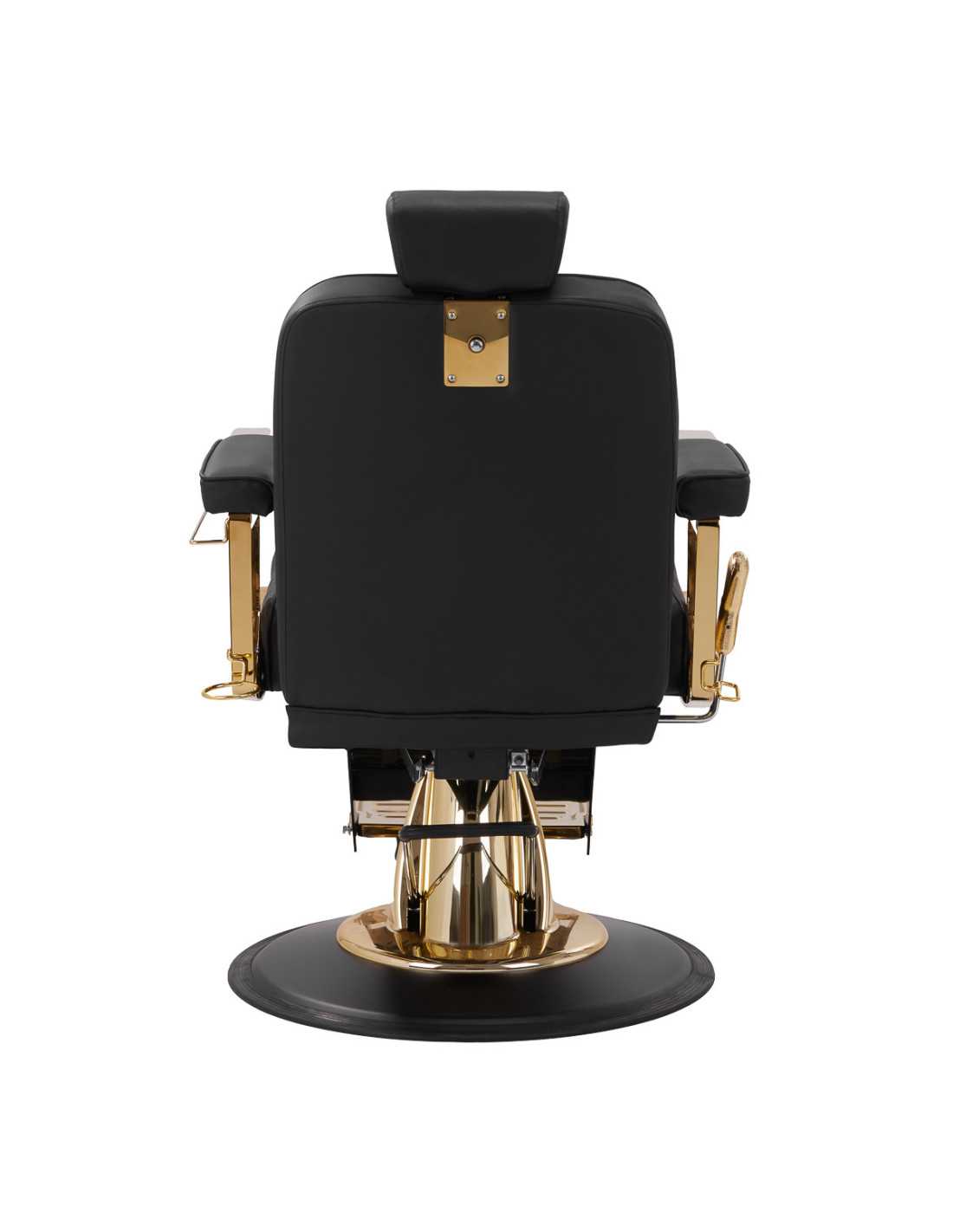 Silla de barbero negra Gold Line: elegancia de alta costura y acabados premium