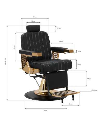 Gold Line Schwarzer Friseurstuhl – Couture-Eleganz und Premium-Ausführungen