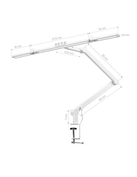 Lampa zabiegowa do manicure Glow L03 do blatu biała 