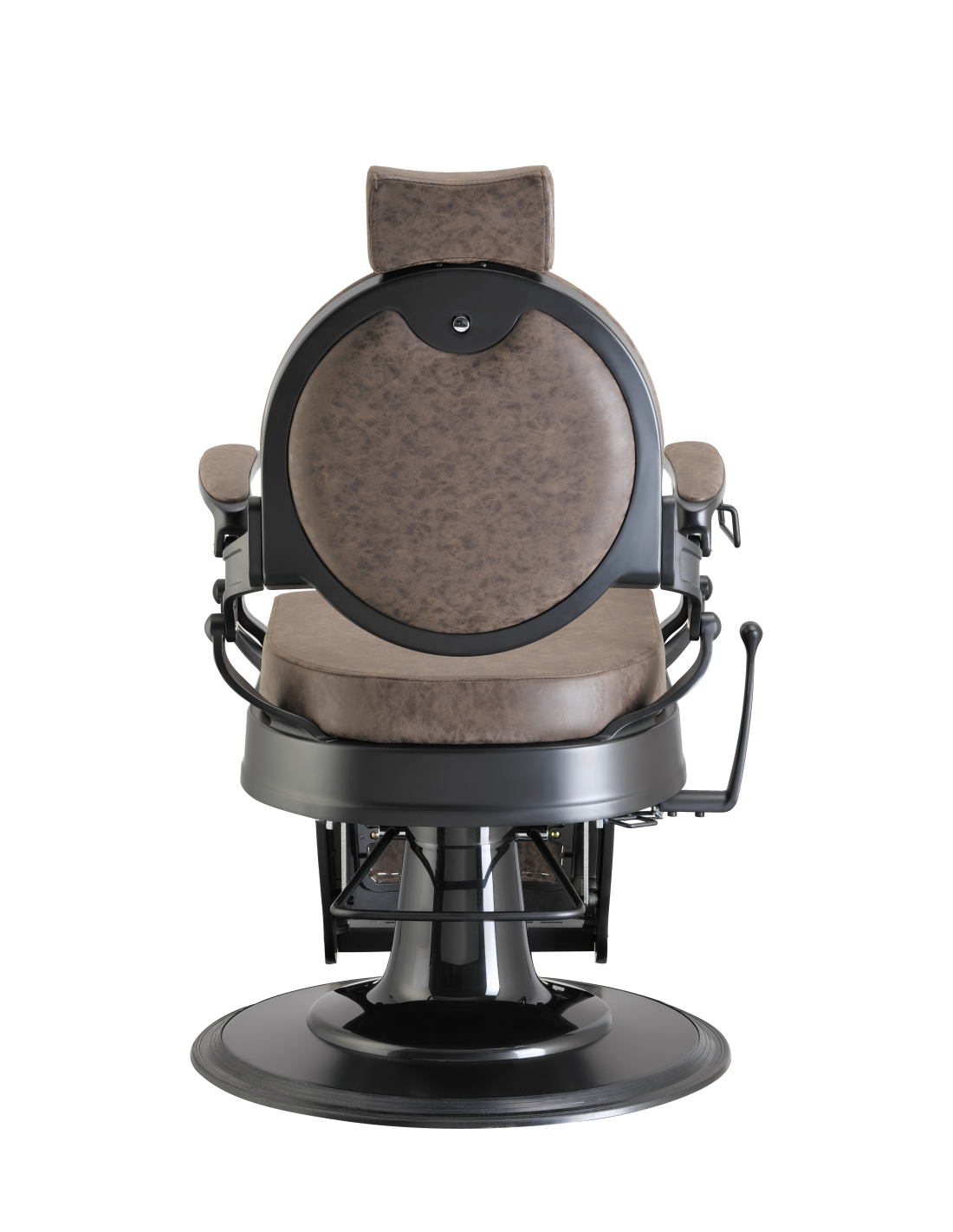 Cadeira de barbeiro Florence Old Brown – Classic Chic e estrutura preta