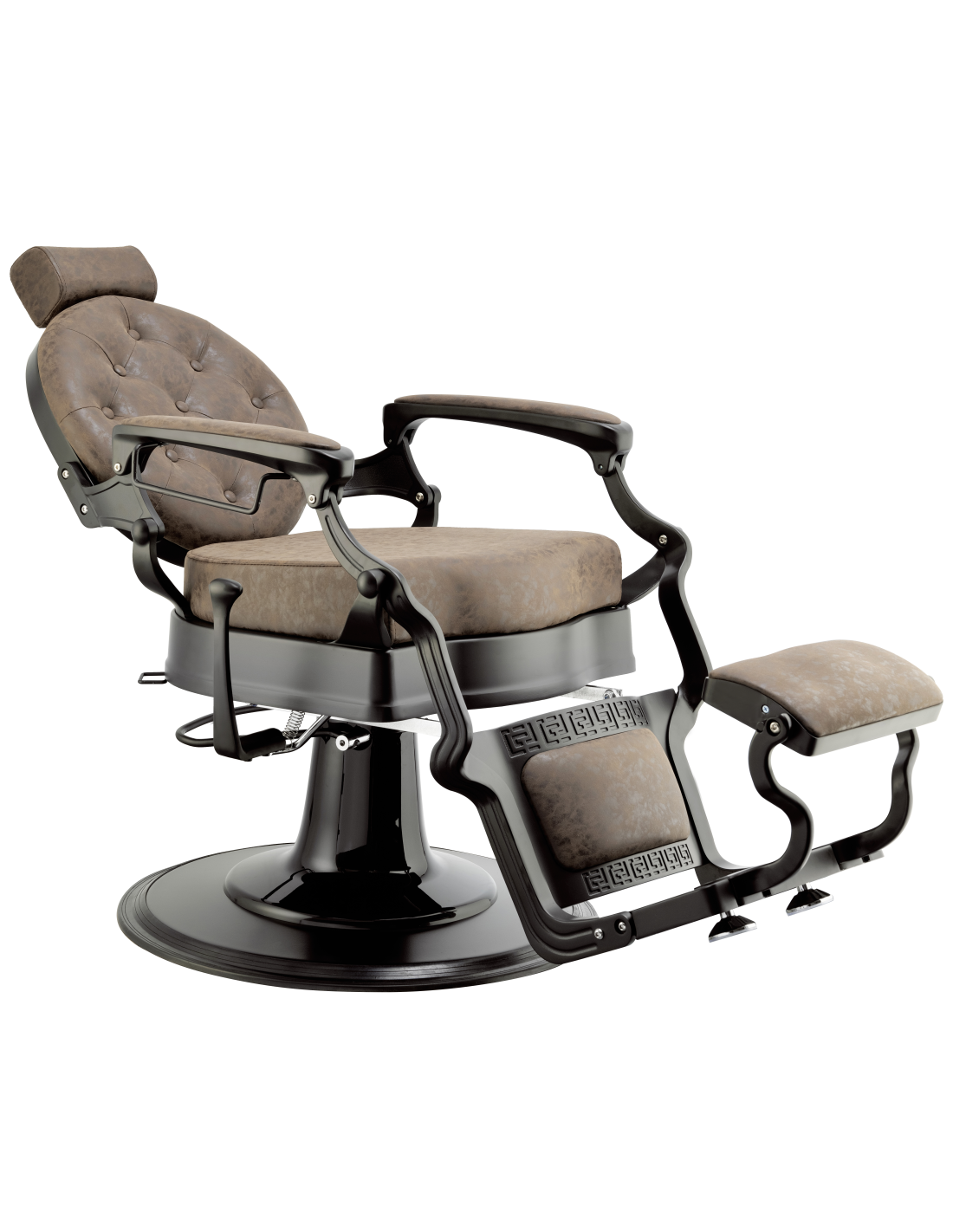 Cadeira de barbeiro Florence Old Brown – Classic Chic e estrutura preta