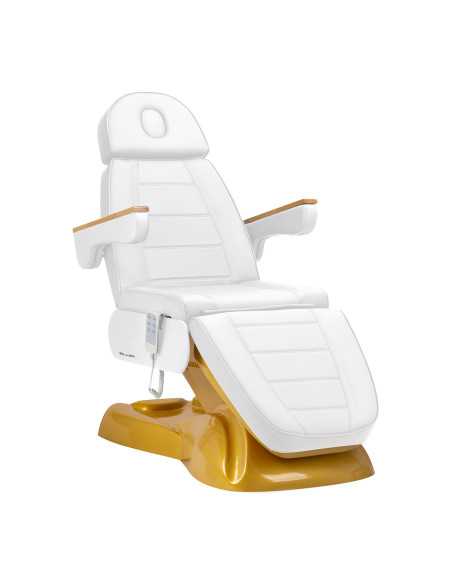 Fotel kosmetyczny elektryczny SILLON Lux 273b 3 silniki złoto biały 