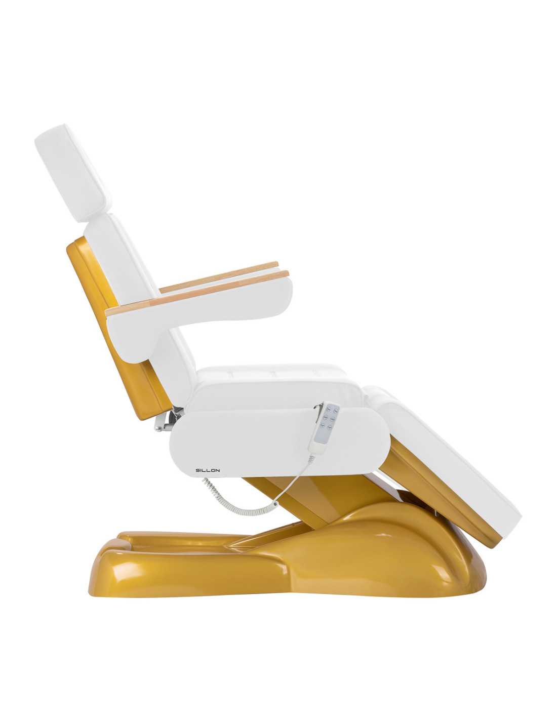 Elektrische cosmetische stoel SILLON Lux 273b 3 motoren witgoud 