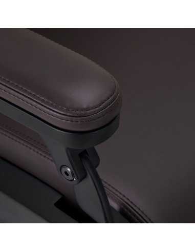 Sillón de barbero eléctrico marrón: ajustes motorizados de alta precisión