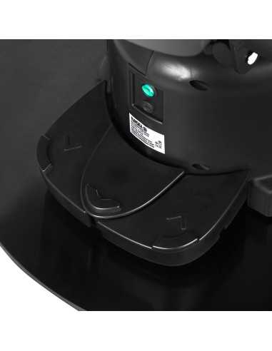 Sillón de barbero eléctrico marrón: ajustes motorizados de alta precisión