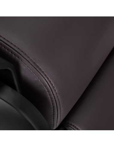 Sillón de barbero eléctrico marrón: ajustes motorizados de alta precisión