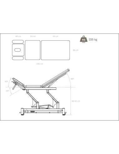 Physiotherapy table EL032Blue Electric treatment table Blue Point