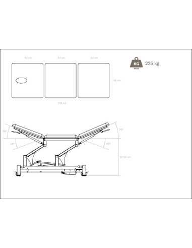 Fysiotherapietafel EL03EBlu Elektrische behandeltafel Dyna Blue
