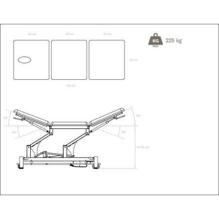 Electric treatment table dyna blue