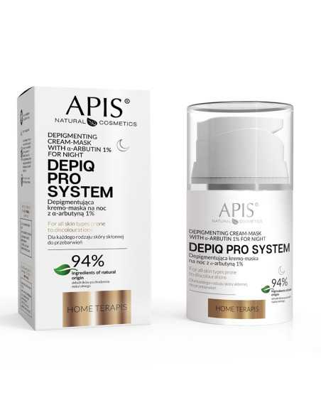 APIS DEPIQ PRO SYSTEM Depigmentująca kremo-maska na noc z α-arbutyną 1%, 50 ml 