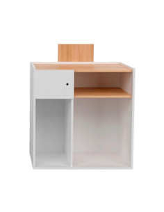 Balcão de recepção com efeito carvalho branco, design moderno 2