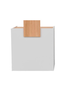 Balcão de recepção com efeito carvalho branco, design moderno