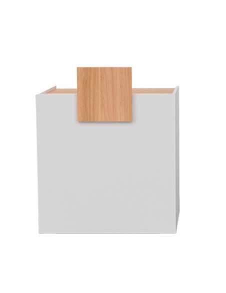 Balcão de recepção com efeito carvalho branco, design moderno