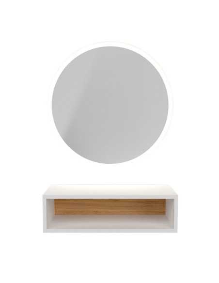 Round mirror with white LED nask