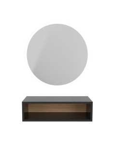 Round black LED mirror Nask
