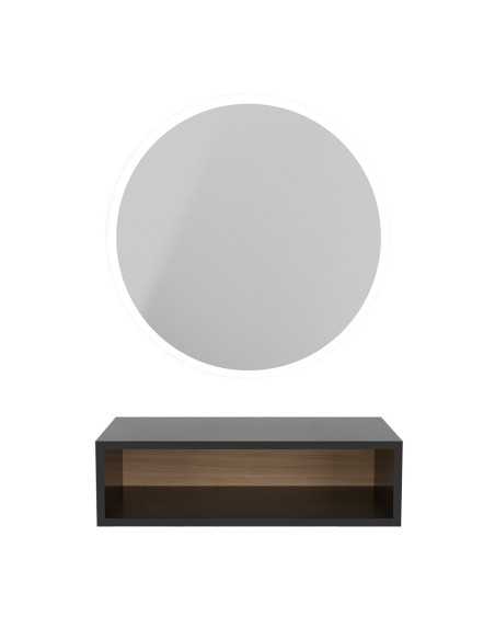 Round black LED mirror Nask