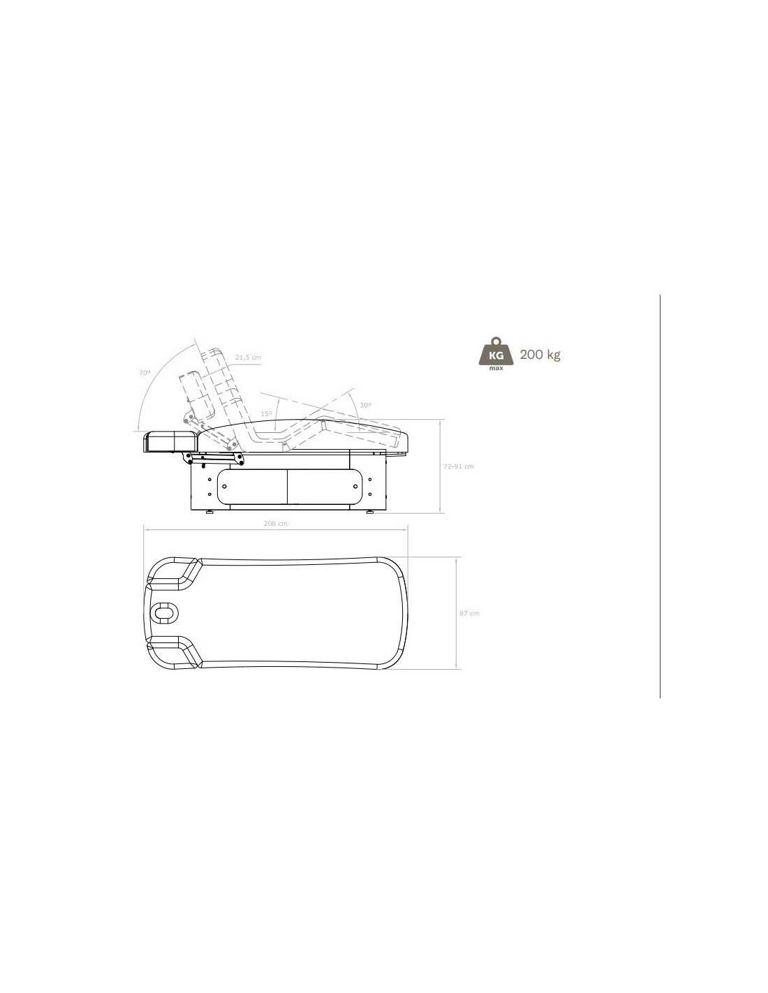 Mesa de massagem SPA HZ-3361A-5H Cama de massagem spa lola branca