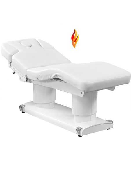Električna masažna miza z ogrevanjem v topli beli barvi 