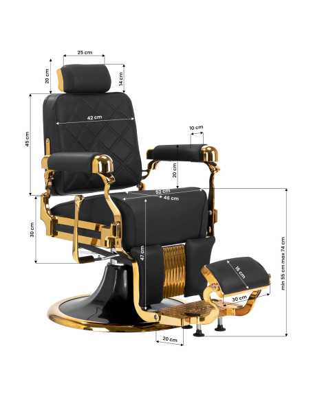 Cadeira de barbeiro Royal Prestige Gold-Black 