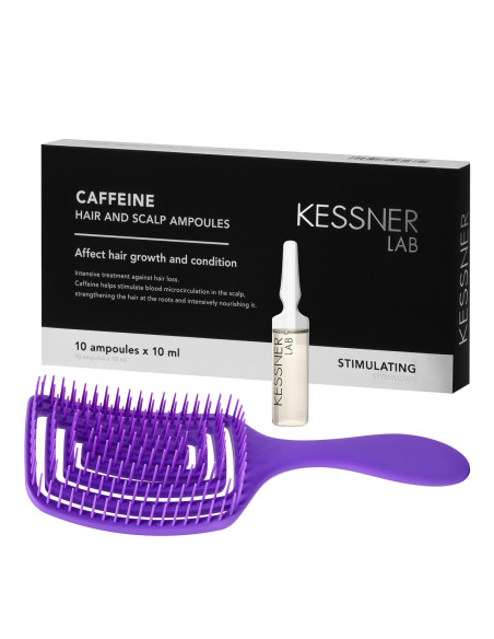 Set cepillo flexible y ampollas de cafeína Kessner 