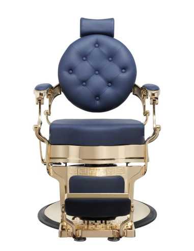 Sillón de barbero Florence azul oro 