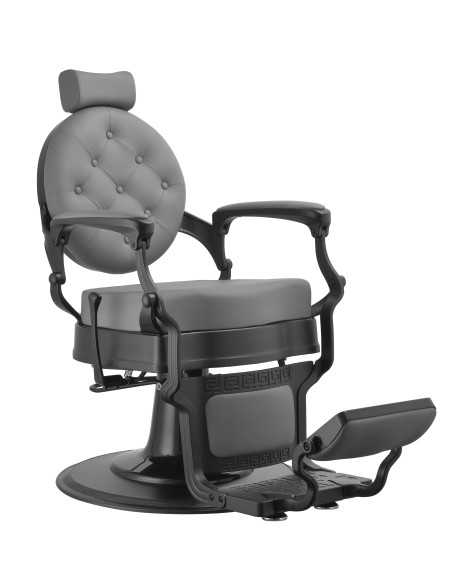 Fauteuil barbier florence gris noir vue de coté