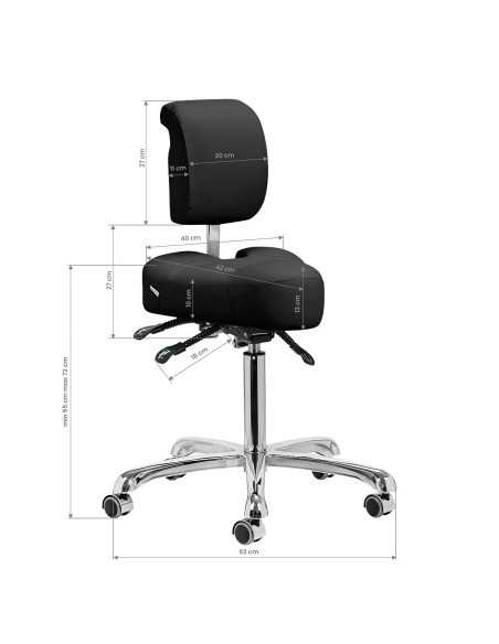 Taboret podologiczny 1005 Giovanni czarny 