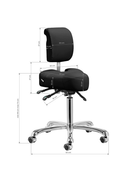 Taboret podologiczny 1005 Giovanni czarny 