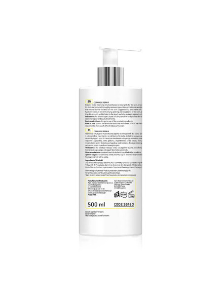 Apis CERAMIDE REPAIR Łagodna emulsja do mycia twarzy z ceramidami i beta glukanem 500 ml  