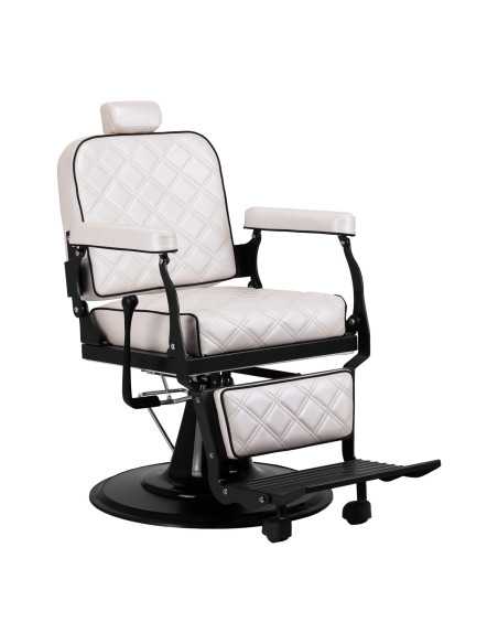 Eleganzo Professional Barber Chair White Mother of Pearl Extra